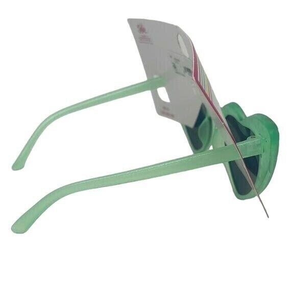 Justice Sunglasses Girls Green Polka Dot Cat Eye Heart Shape 100% UV Protection - Picture 3 of 4